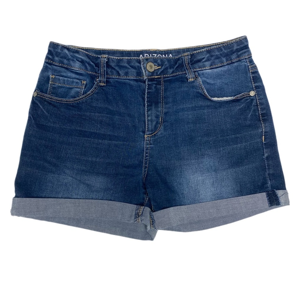 Girls Cuffed Blue Jean Dark Wash Denim Shorts Reg Shortie Az Jean Co Kids 16